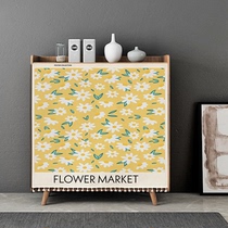 Smiley Face Broken Flower Cabinet Bedroom Living Room Free of punch Magic sticker Shield Curtain Shoe Cabinet Bookshelf Self-Sticky and ugly cloth