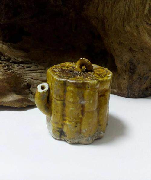 Mid-Qing Dynasty Rare Yellow Glazed Bamboo Festival Pot Ancient China Porcelain Pieces Old Porcelain Ancient Play Antique Collection Real Products Old Objects Porcelain Stove