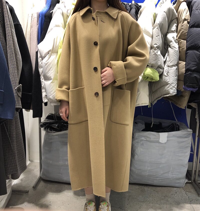 Bifacial hair The big clothes men and women with the same ANAN Korea East Grand Gate autumn Winter wool, and the jacket for the long time