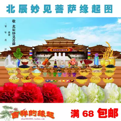 Beichen Miaojian Bodhisattva origin map, offering, burning, offering fire, praying for blessings, ingot map, pouring lotus pond, marriage