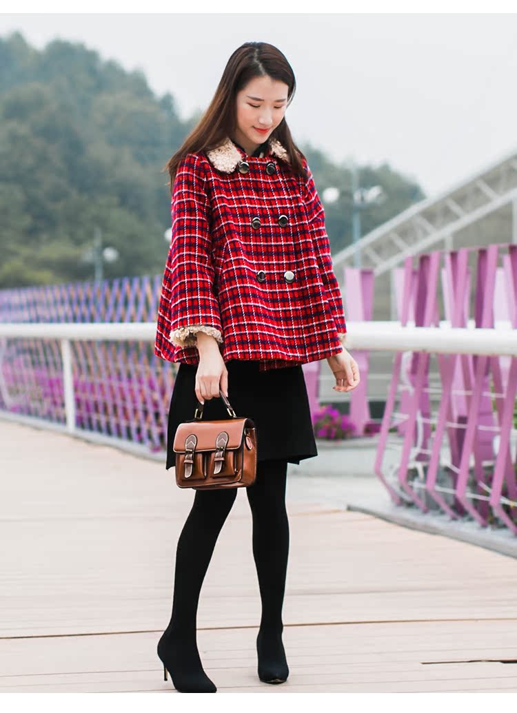 Vintage áo khoác lửng nữ sinh viên mùa đông ăn mặc dày áo choàng ngọt ngào kiểu cổ áo cừu cổ áo len ngắn áo khoác adidas nữ