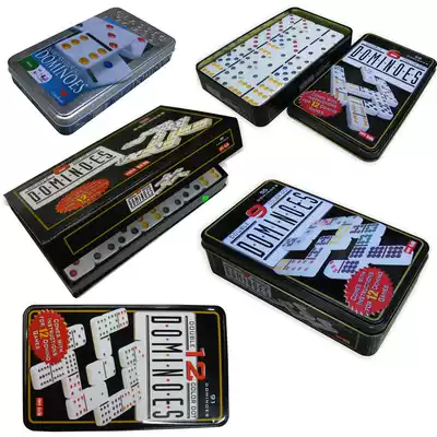 Point assembly BUILDING BLOCKS IRON box White color DOMINOES double six double nine double TWELVE DOMINO5210