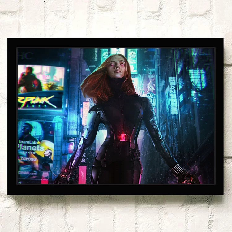 Постер киберпанк 2077 видеоигра Интернет-кафе периферия настенный стикер настенное украшение висячая картина настенная наклейка общежитие фоторамка