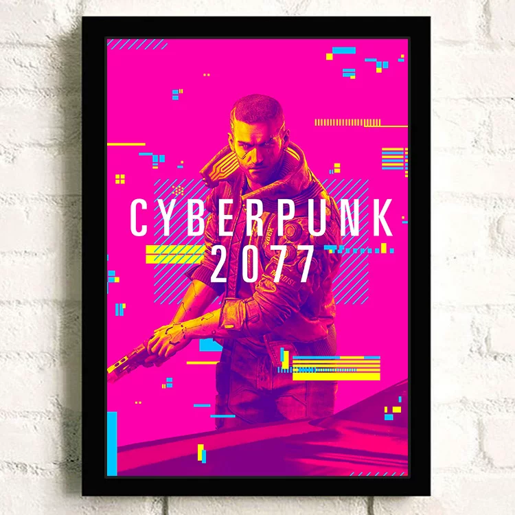 Постер киберпанк 2077 видеоигра Интернет-кафе периферия настенный стикер настенное украшение висячая картина настенная наклейка общежитие фоторамка