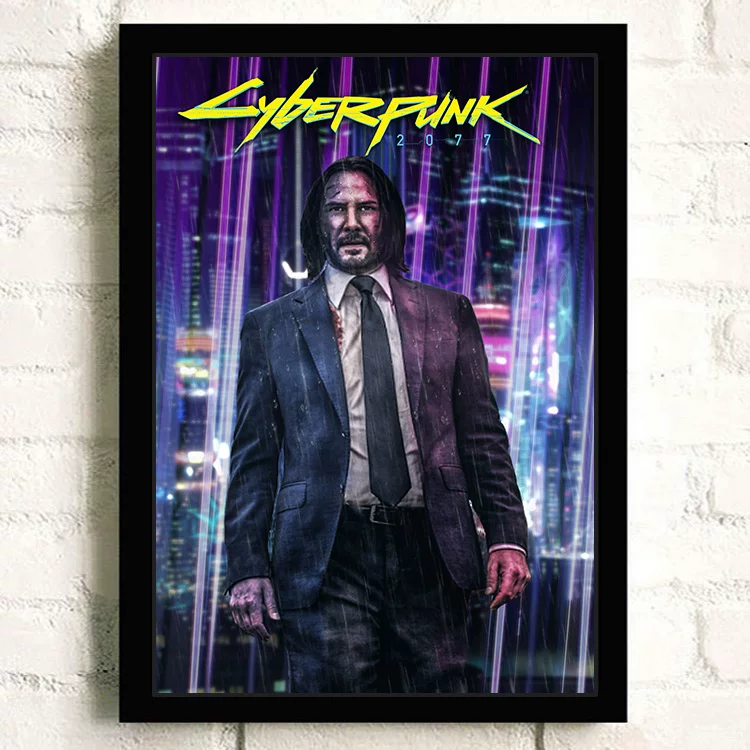 Постер киберпанк 2077 видеоигра Интернет-кафе периферия настенный стикер настенное украшение висячая картина настенная наклейка общежитие фоторамка