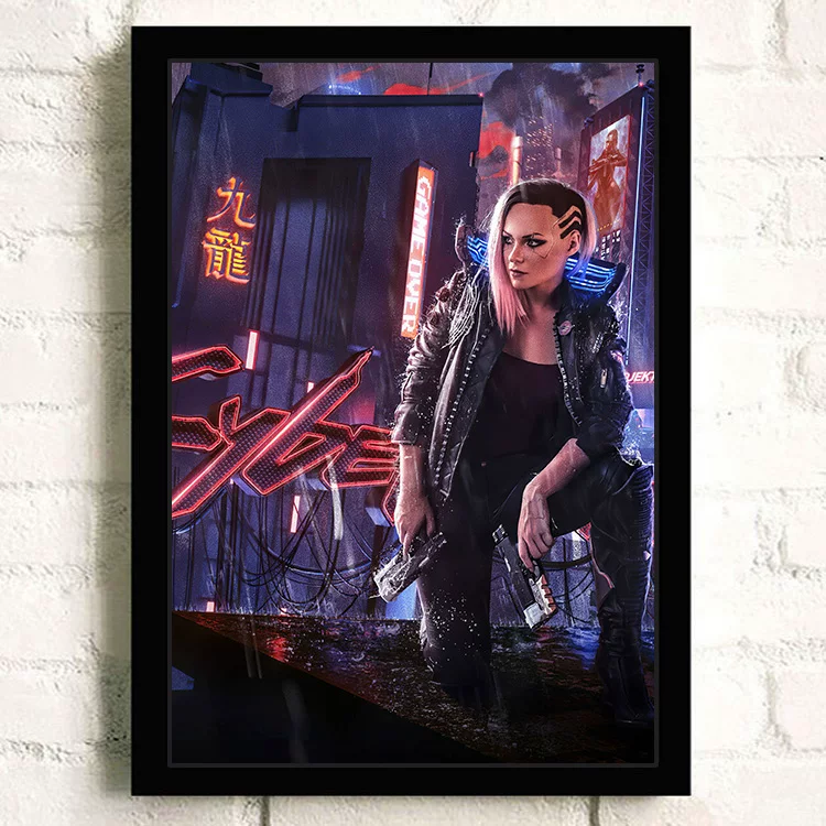 Постер киберпанк 2077 видеоигра Интернет-кафе периферия настенный стикер настенное украшение висячая картина настенная наклейка общежитие фоторамка