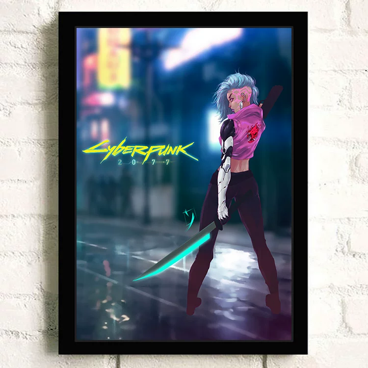 Постер киберпанк 2077 видеоигра Интернет-кафе периферия настенный стикер настенное украшение висячая картина настенная наклейка общежитие фоторамка