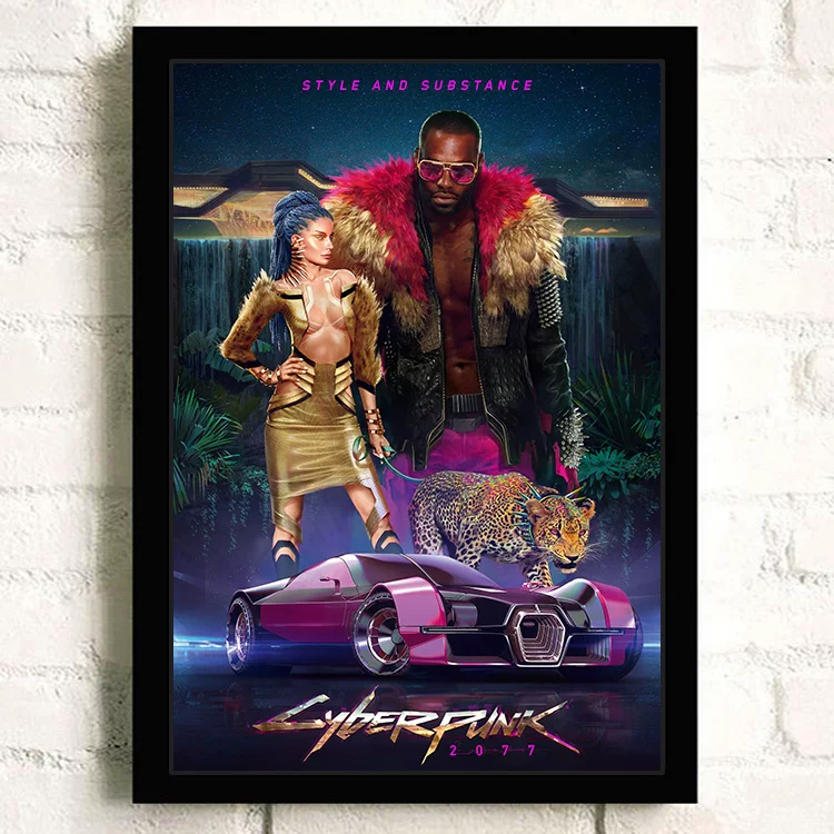 Постер киберпанк 2077 видеоигра Интернет-кафе периферия настенный стикер настенное украшение висячая картина настенная наклейка общежитие фоторамка