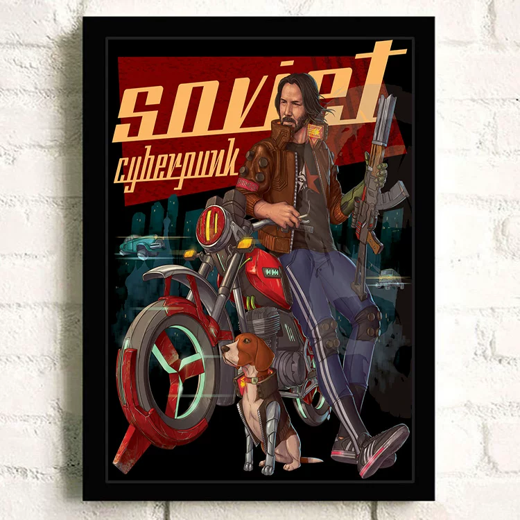 Постер киберпанк 2077 видеоигра Интернет-кафе периферия настенный стикер настенное украшение висячая картина настенная наклейка общежитие фоторамка