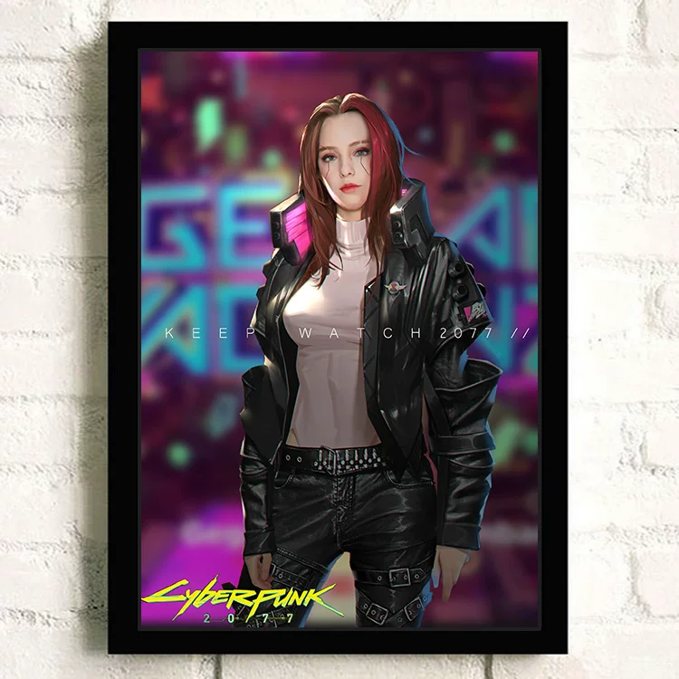 Постер киберпанк 2077 видеоигра Интернет-кафе периферия настенный стикер настенное украшение висячая картина настенная наклейка общежитие фоторамка