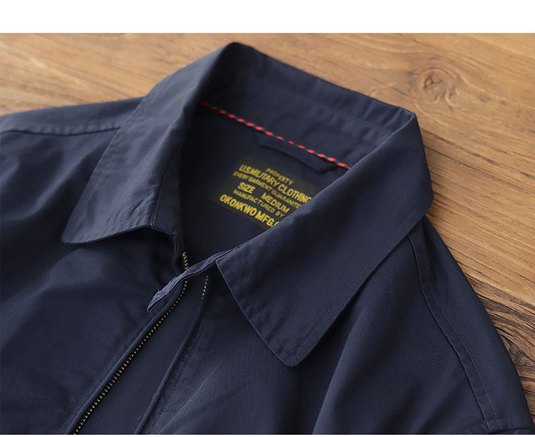 100% cotton vintage short zip-up lapel cotton cargo jacket jacket for men Spring and autumn