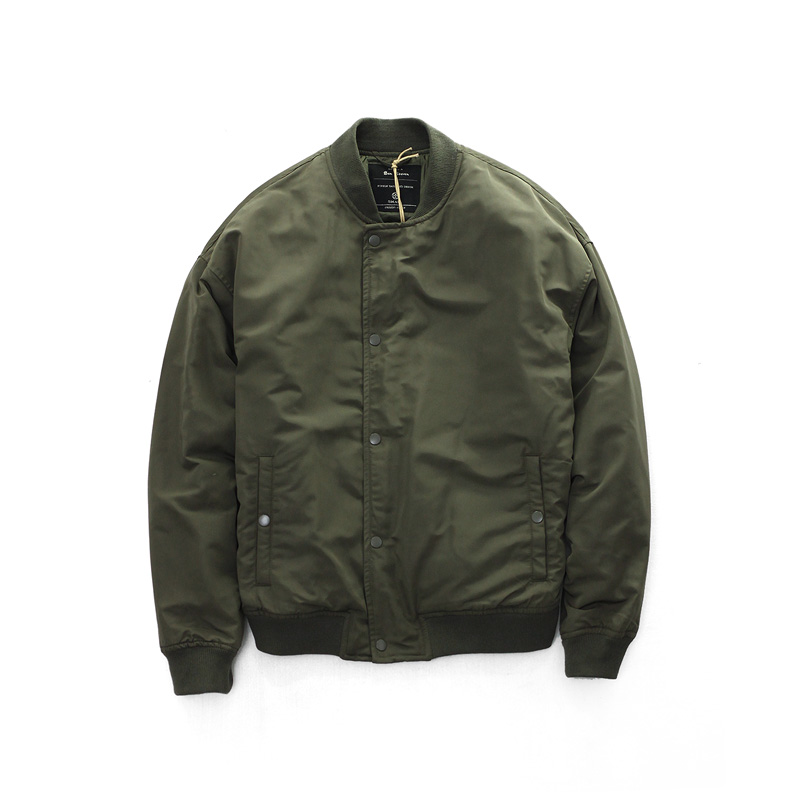 Hàng hóa tốt đề nghị Aviator áo khoác nam áo khoác màu rắn Mỹ retro không khí bóng chày cổ áo MA1 cotton độn bông quần áo nam áo khoác bomber