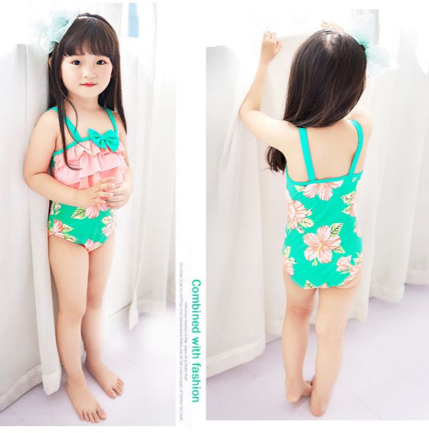 Đồ bơi trẻ em cho bé gái xinh xắn dính liền với công chúa nhỏ dễ thương đồ bơi nàng tiên cá cho bé