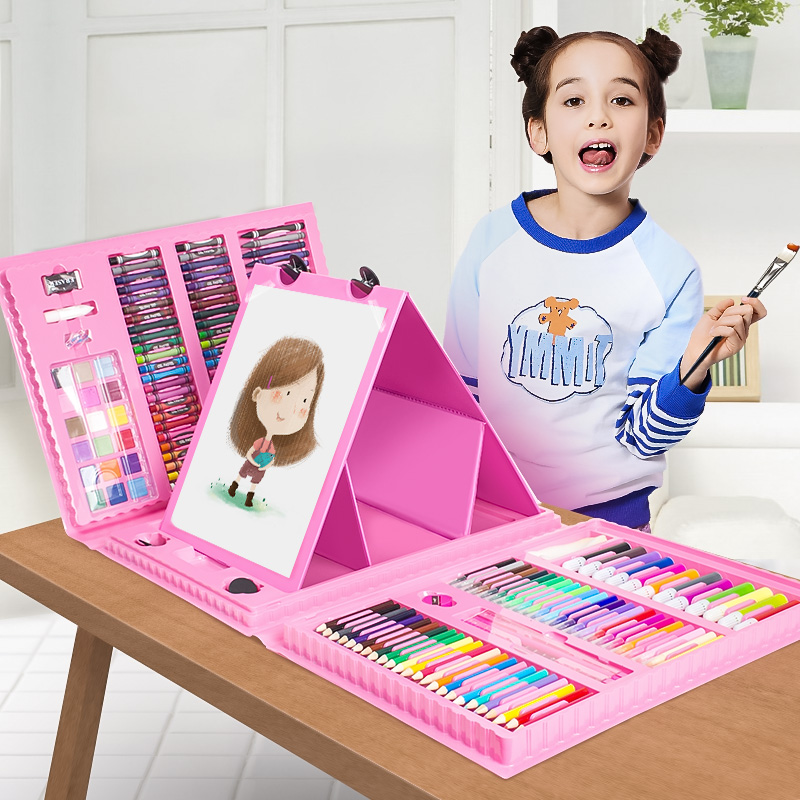 画画工具套装小学生幼儿园绘画礼盒美术用品儿童蜡笔水彩画笔礼物