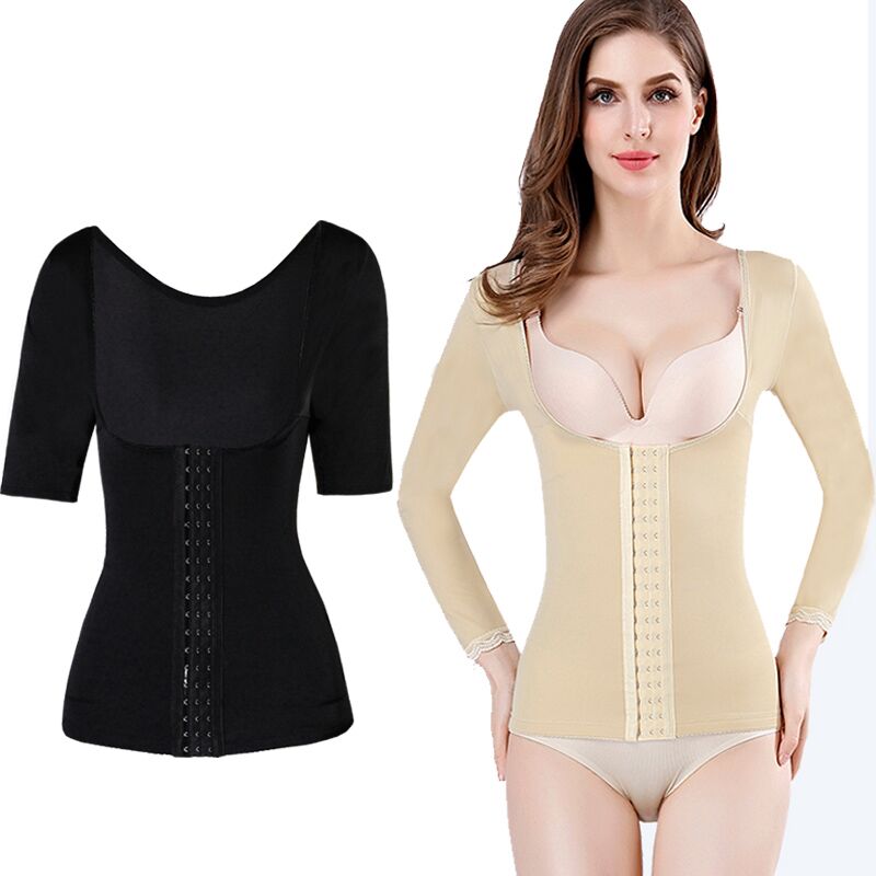 Summer Thin Shapewear Jacket Long Sleeve Middle Sleeve Liposuction Thin Arm Beauty Body Shaping Close-up Abdominal Pumping Postoperative Lingerie Woman