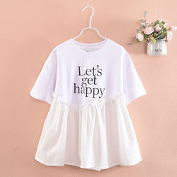 Children's clothing girl summer dress, big children casual girl baby loose, middle -long T -shirt skirt girl short sleeves
