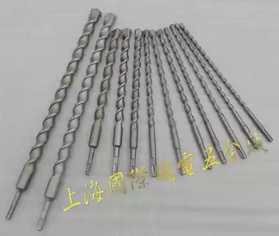 Shanghai industrial hammer drill percussion drill extended coarse drill bit four-hole square handle 6mm8mm10mm12mm through the wall drilling hole