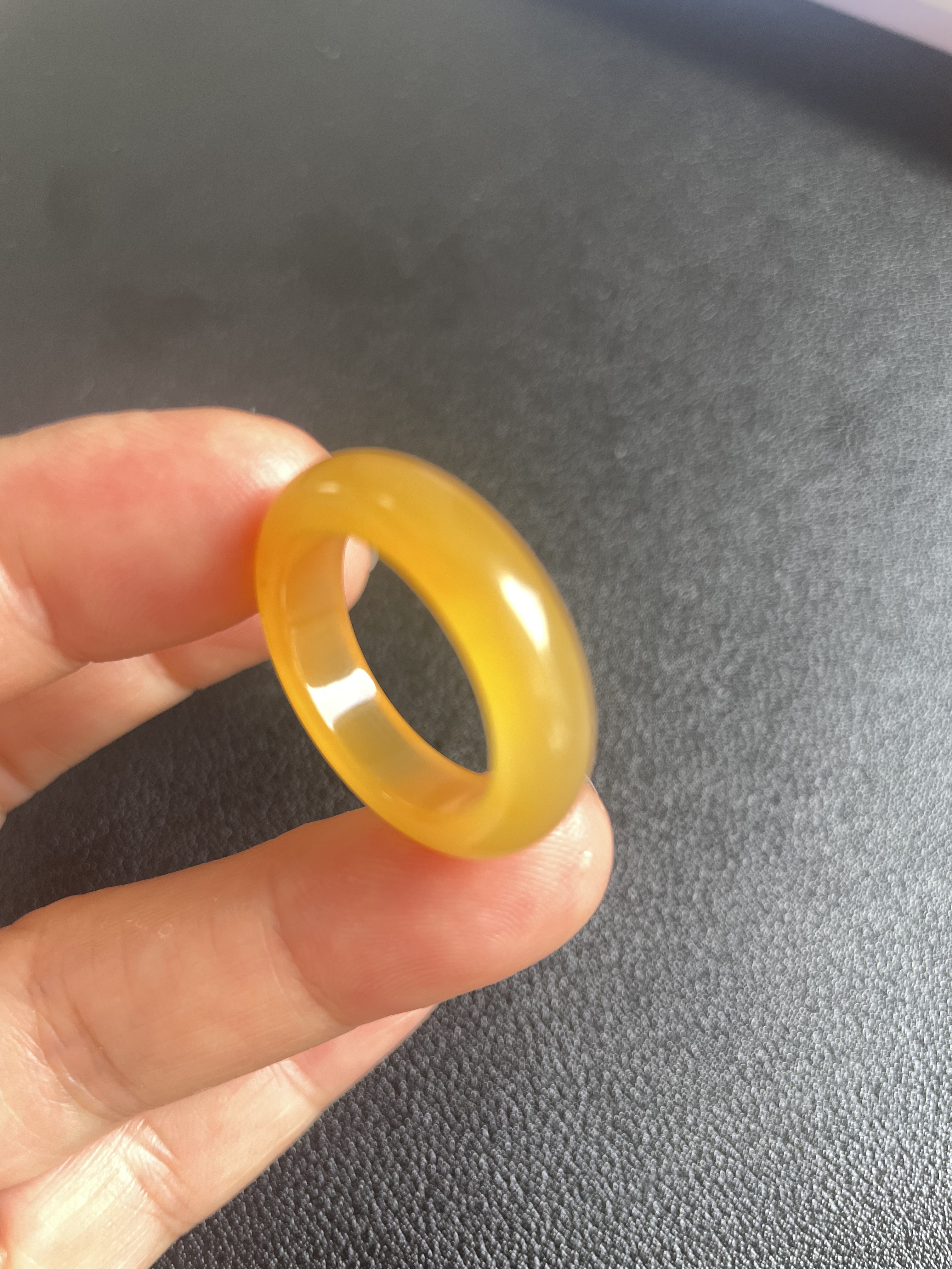 Yunnan Longling natural yellow dragon jade ice seed ring ring 17*6*4mm