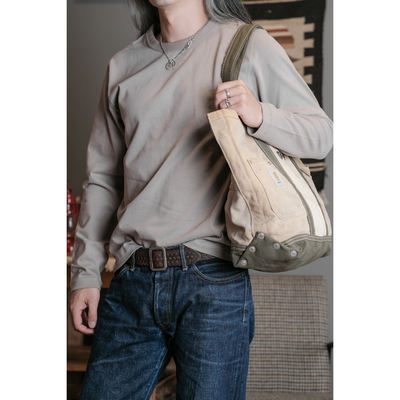 300g long-sleeved heavy-duty carbon brushed cotton soft and skin-friendly heavy-duty round-neck T-shirt for autumn and winter thick base T-shirt in denim blue