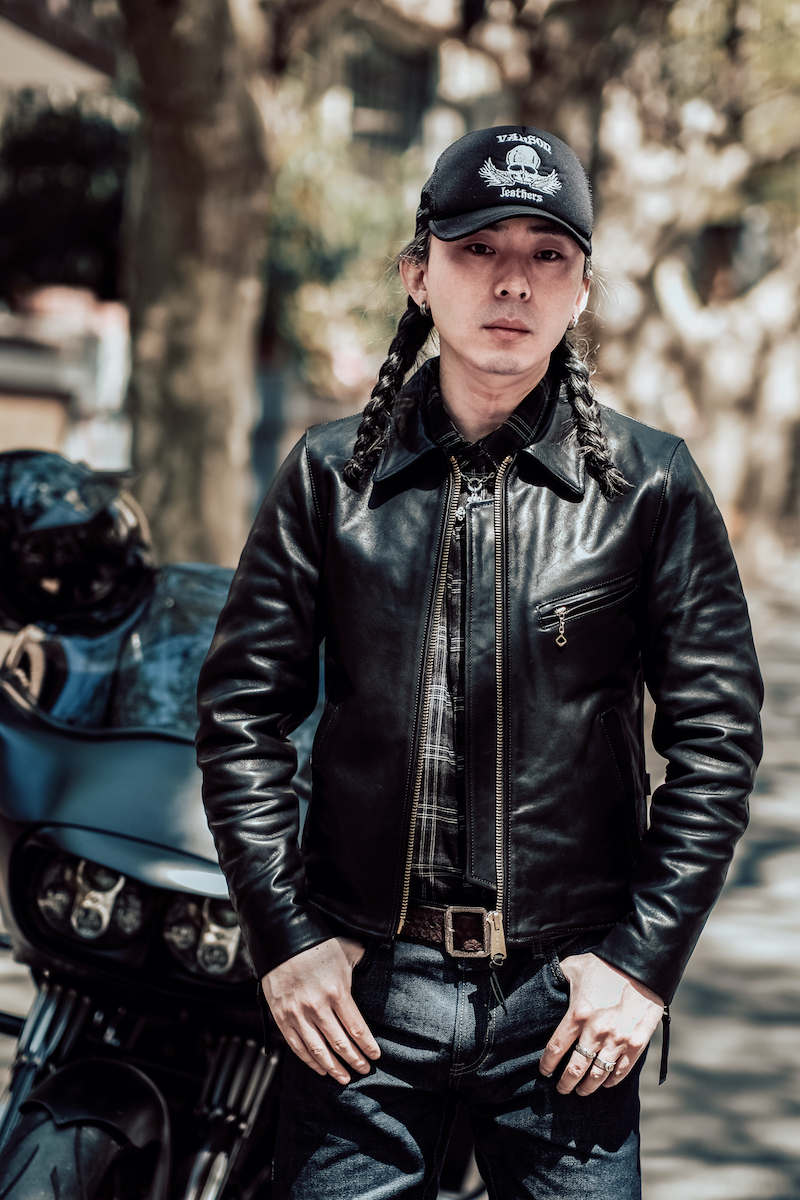 689H Enfield 1930 head layer oil wax horseskin leather jacket lapel zipper leather motorcycle jacket can be developed