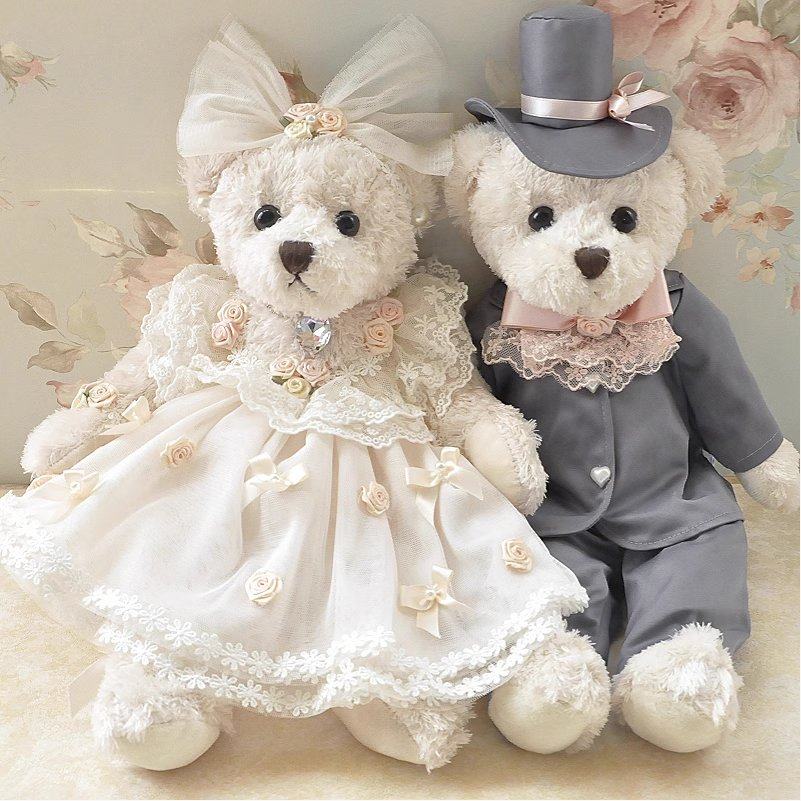 Wedding Newlywed Gift Teddy Bear Press-Bed Large Dolls A Pair Of Plush Toy Headstock Couples Wedding Celebration Paparazzi-Taobao