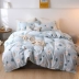 Bộ đồ giường bốn mảnh cotton 100% cotton màu đỏ phần 1,5 mét ga trải giường chăn ba mảnh đặt 4 - Bộ đồ giường bốn mảnh