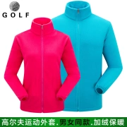 Quần áo golf nữ dài tay cộng với nhung cao cổ ấm áp quần áo mùa thu và mùa đông lông cừu nam và nữ quần áo thể thao giản dị