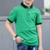 Quần áo trẻ em mặc quần áo trẻ em ngắn tay áo thun cotton trẻ em mặc áo sơ mi POLO áo thể thao quần áo bóng xanh