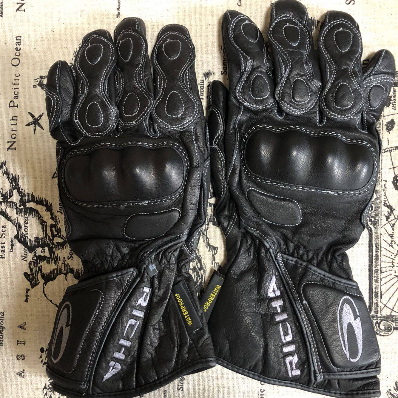 richa summer long version full cow leather waterproof and anti-fall riding gloves a star taichi