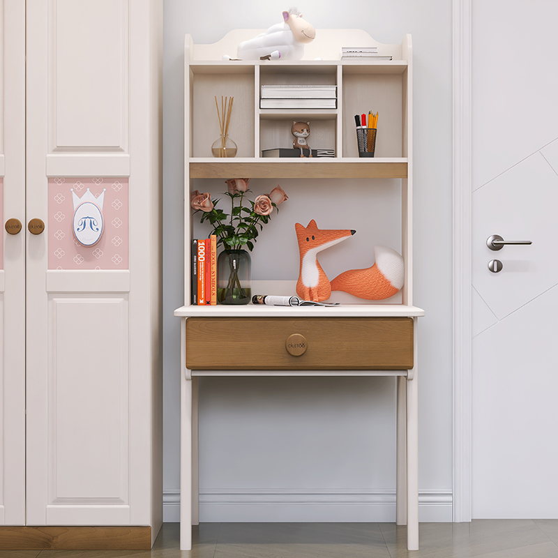 Small family Mini desk desk desk with bookcase desk bedside table small table solid wood bedside table 80cm