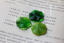 Ink and tone Hanfu jewelry hairpin walking accessories DIY material light colored glaze lotus leaf leaves