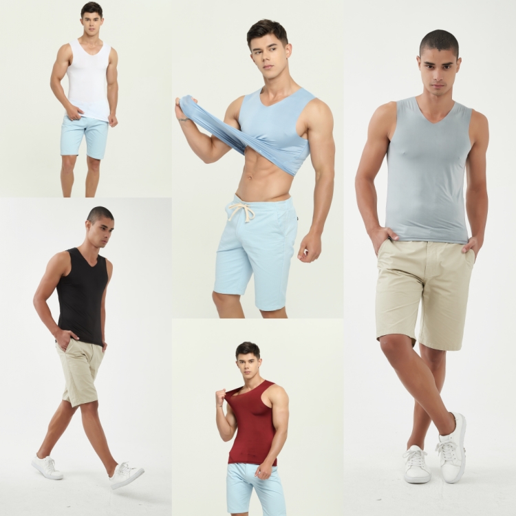 3 cái ice lụa liền mạch của nam giới vest Slim rào thể thao thoáng khí không tay t-shirt đáy áo vest khô nhanh