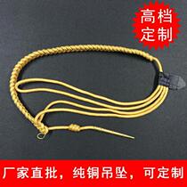 High-grade spiritual belt spike copper drop gold silk belt etiquette ribbon security property ribbon clothing accessories lanyard