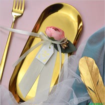 Explosive diy vase candy box accessories camellia flower wedding accessories card simulation paper flower bow