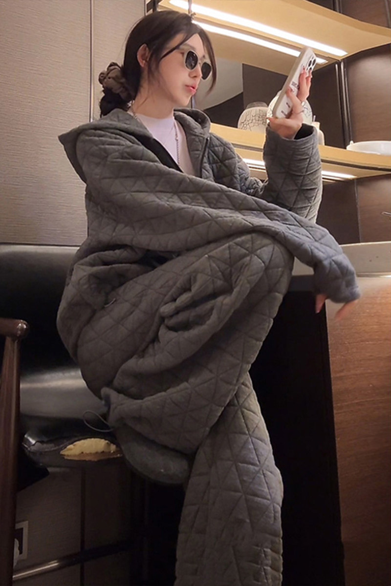 女冬宽松显瘦慵懒风加厚休闲运动套装,女装套装/套裙,2C310