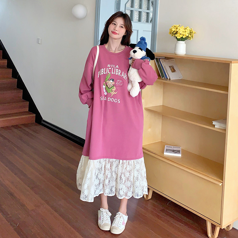 已出货款号W6138拼接卫衣裙P125K178,女装连衣裙,2D043
