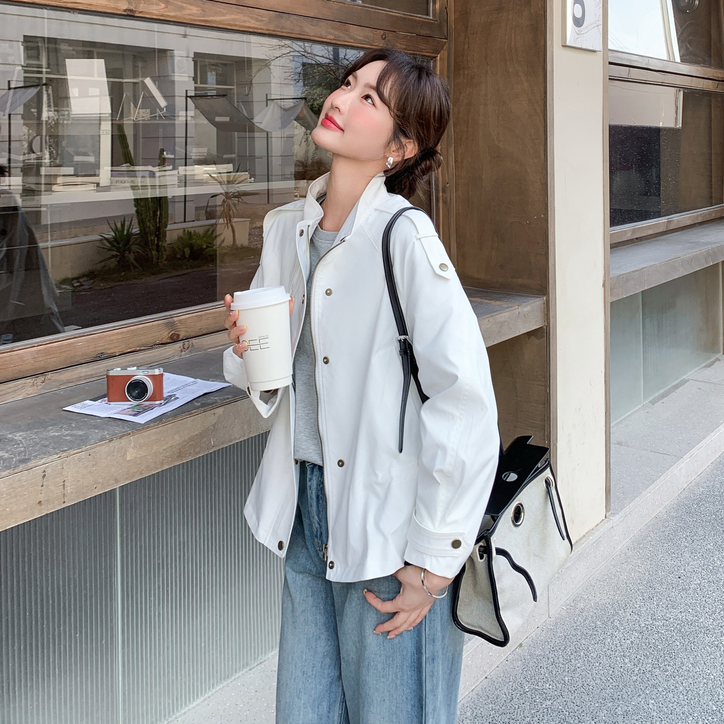 独特漂亮小个子炸街短外套女2026年春季新款韩版穿搭休闲风衣,女装风衣,2D036