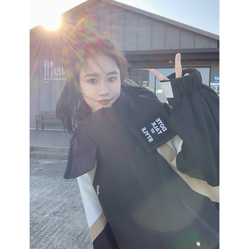现货买家秀冬季时尚拼接派克服＋90绒羽绒内胆外套8968P275K399,女装派克服,2C098