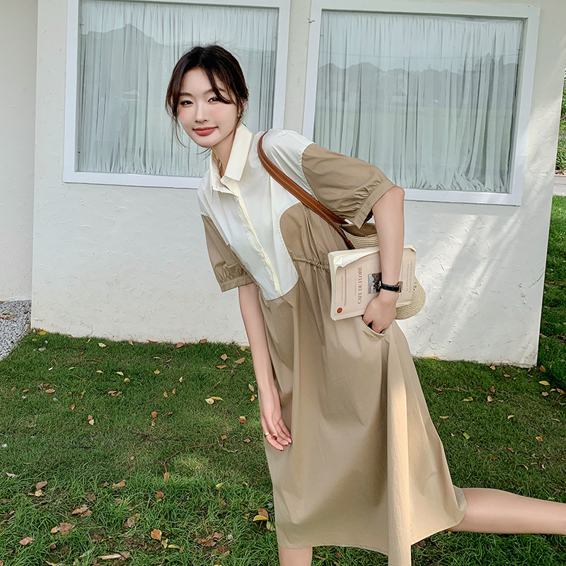 现货 休闲减龄 拼接连衣裙 7611-P115-K168图片
