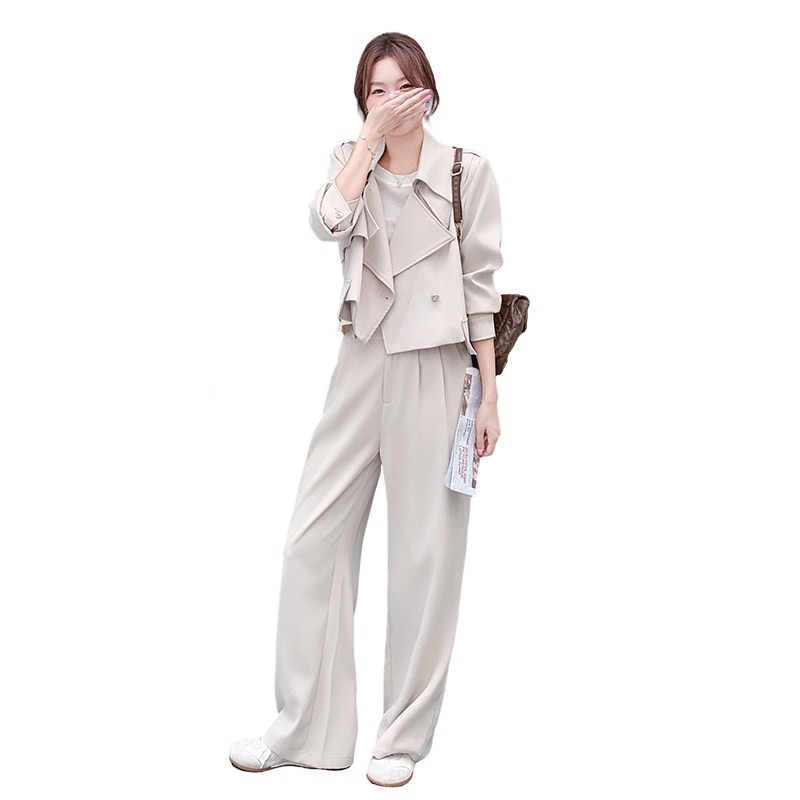 大货在店2C206-L576-P195-K288短外套+阔腿裤两件套,女装套装/套裙,2C206