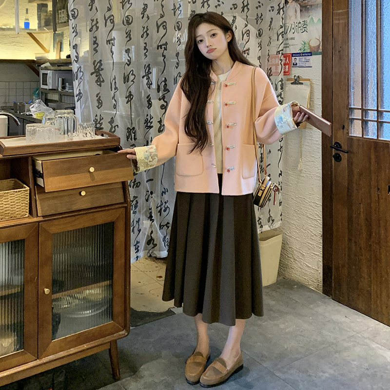 【现货】3色新中式双面羊绒2C009/519/P275K388,女装毛呢外套,2C009