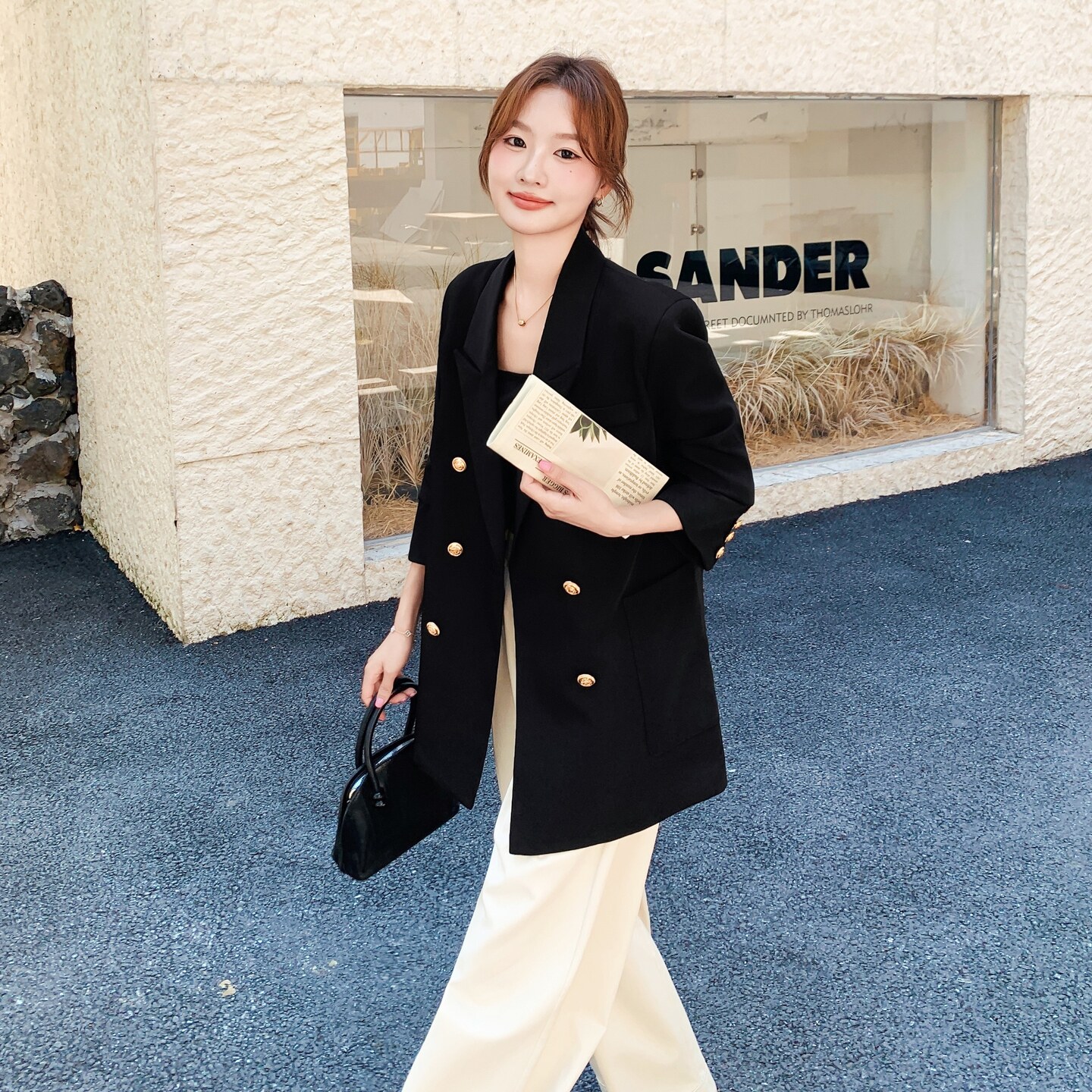 现货！2025秋装气质时尚休闲黑色小西装外套女2C325-527P145K218,女装西装,2C325