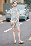 新中式国风时尚套装女2025夏装爆款小个子复古洋气减龄短裤两件套，女装套装/套裙，衣佳和
