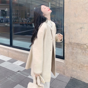 减龄杏色双面呢羊毛大衣外套女秋冬2025新款气质巨好看爆款高级感图片
