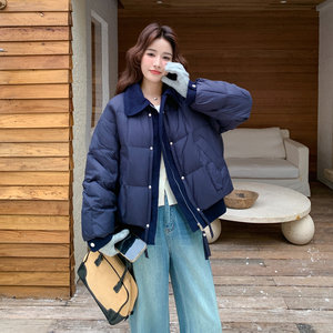 【档口现货】灯芯绒拼接假两件羽绒服2C233-815-P245-K359图片
