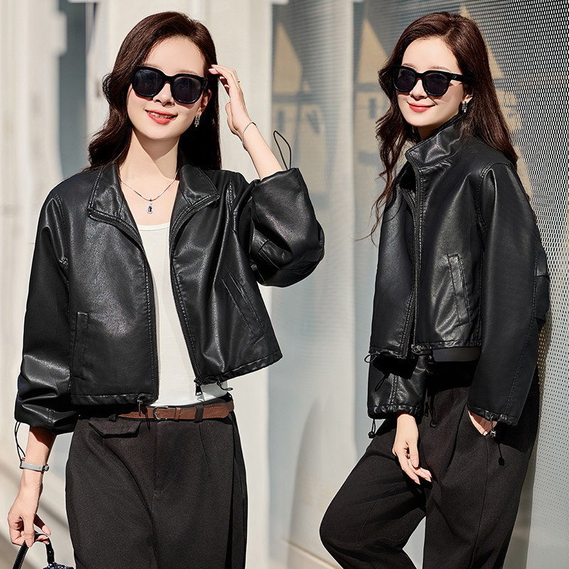 【现货】春装新品皮衣外套女宽松减龄上衣2509-1C115-P115-K178,女装皮衣,吾爱衣