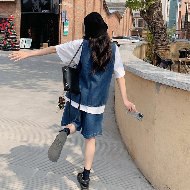 黑色背带裙套装女2025夏季新款韩系学院风小个子泡泡袖上衣两件套,女装套装/套裙,2C112