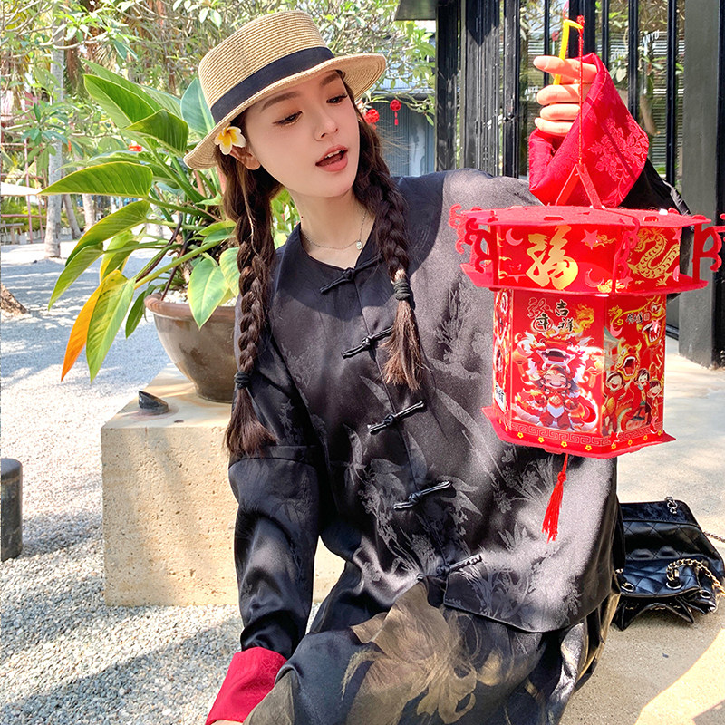 2C085-Q003P140汉服新中式短款盘扣外套K208,女装短外套,2C085