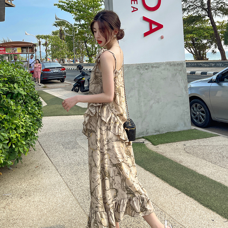 3335款法式温柔风吊带连衣裙P100K158,女装连衣裙,2C333