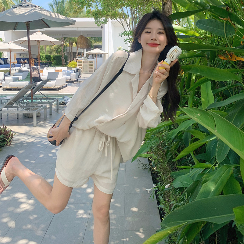 轻熟风西装套装女夏短裤两件套搭配一整套气质穿搭高级感洋气减龄,女装套装/套裙,2C016